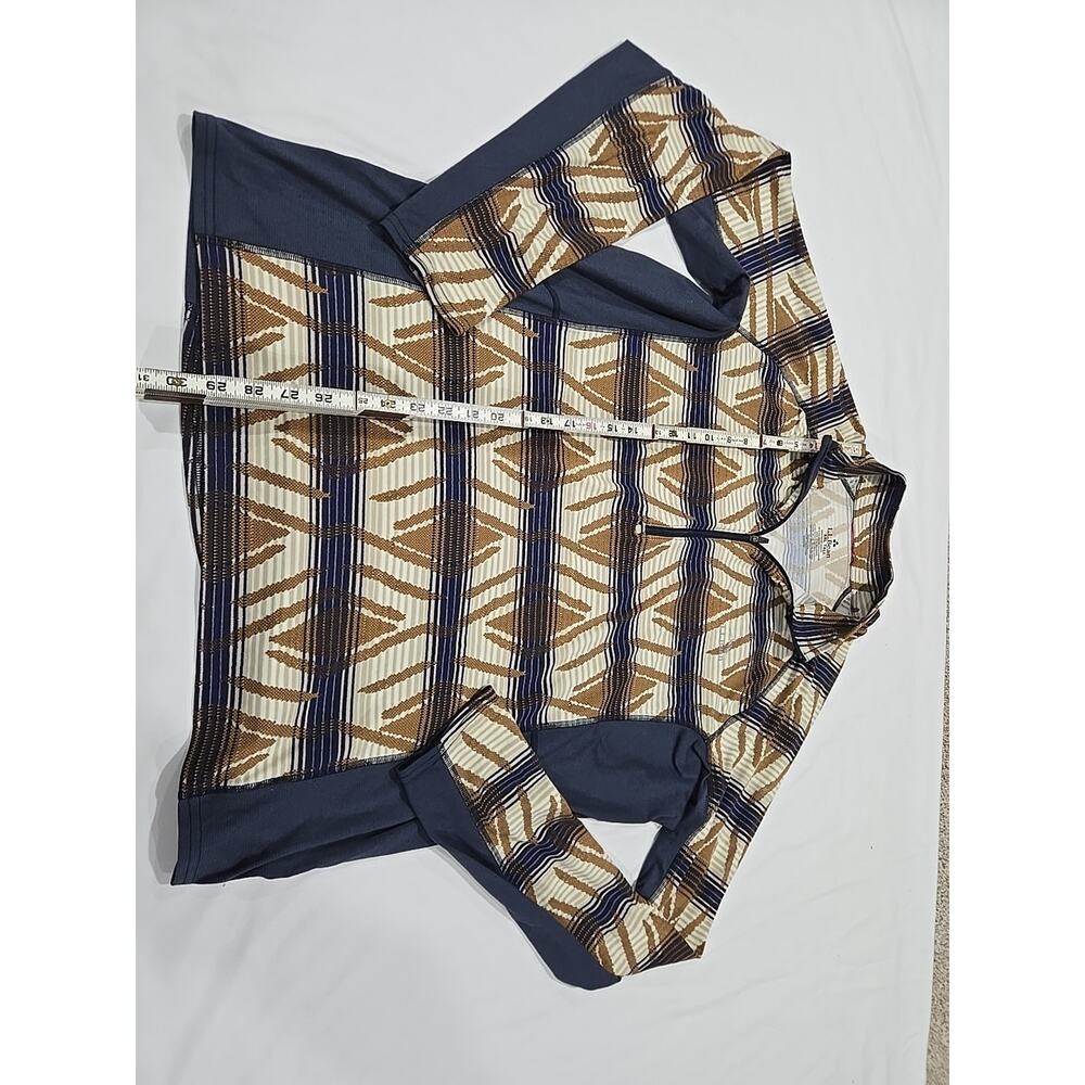 L.L. Bean Mens Quarter Zip Pullover XXL Geometric Pattern